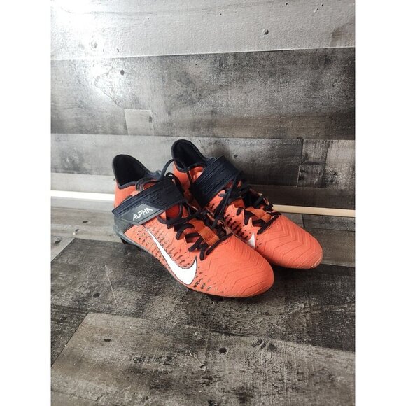 Nike Alpha Menace Pro 2 Mens 9 Mid Orange Black Football Cleats Molded Strap main image 7